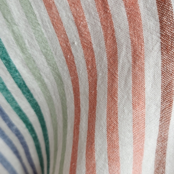 Marine Layer Bali Striped Linen Blend Short Sleeve Top Medium - Picture 5 of 8